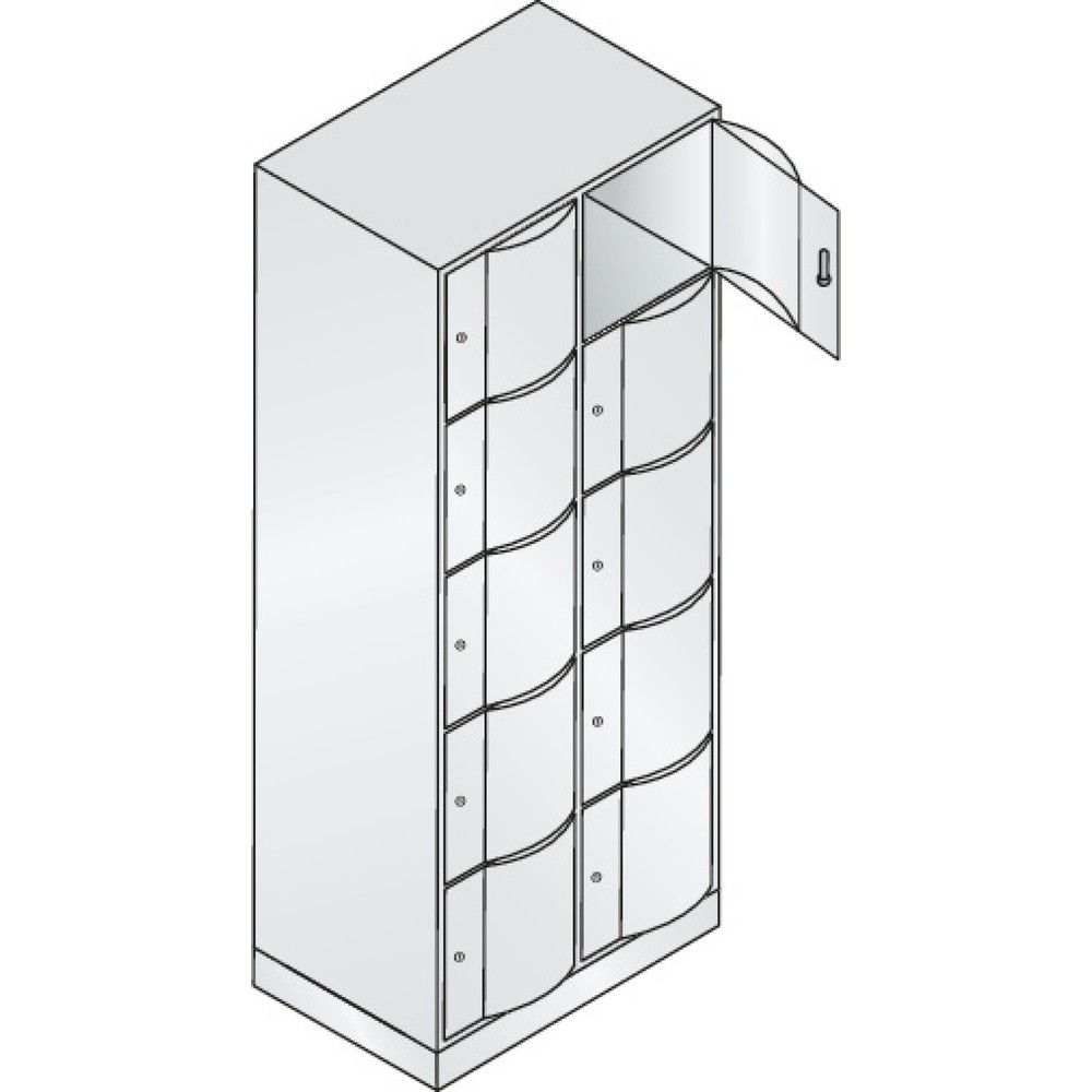 Produktabbildung Nr. 2: Meuble coffre-fort C+P avec portes « anti-vandalisme », 2 x 5 compartiments, H x l x P 1 950 x 770 x 540 mm, gris clair, gris anthracite