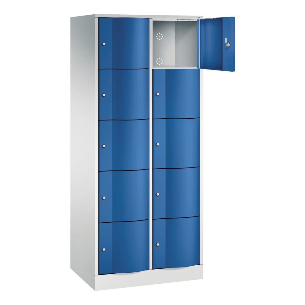 Produktabbildung Nr. 3: Meuble coffre-fort C+P avec portes « anti-vandalisme », 2 x 5 compartiments, H x l x P 1 950 x 770 x 540 mm, gris clair, bleu gentiane