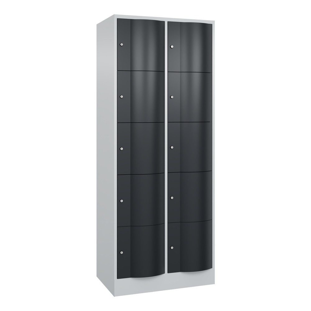 Produktabbildung Nr. 1: Meuble coffre-fort C+P avec portes « anti-vandalisme », 2 x 5 compartiments, H x l x P 1 950 x 770 x 540 mm, gris clair, gris anthracite