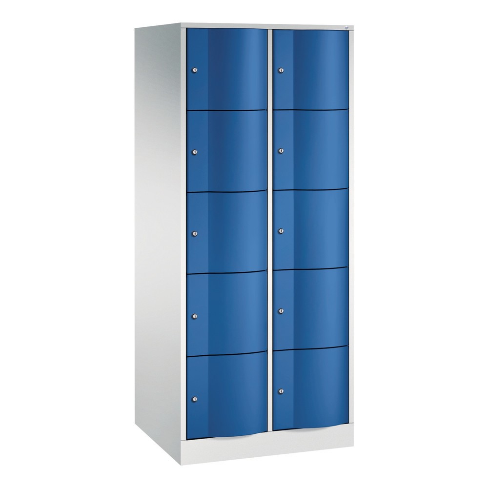 Produktabbildung Nr. 1: Meuble coffre-fort C+P avec portes « anti-vandalisme », 2 x 5 compartiments, H x l x P 1 950 x 770 x 640 mm, gris clair, bleu gentiane
