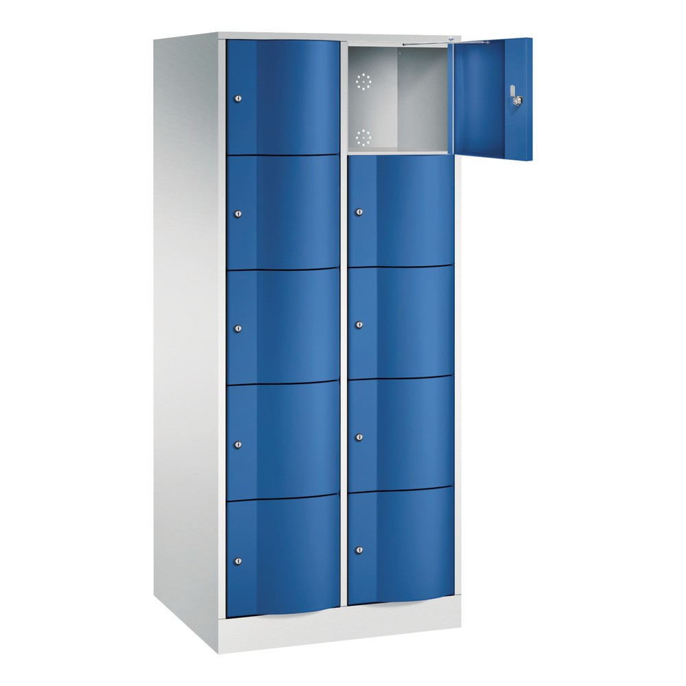 Produktabbildung Nr. 2: Meuble coffre-fort C+P avec portes « anti-vandalisme », 2 x 5 compartiments, H x l x P 1 950 x 770 x 640 mm, gris clair, bleu gentiane