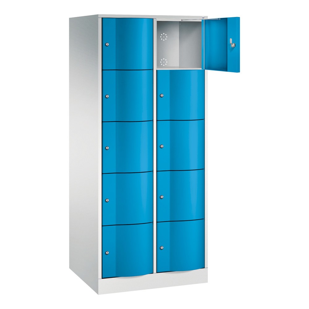 Produktabbildung Nr. 2: Meuble coffre-fort C+P avec portes « anti-vandalisme », 2 x 5 compartiments, H x l x P 1 950 x 770 x 640 mm, gris clair, bleu clair