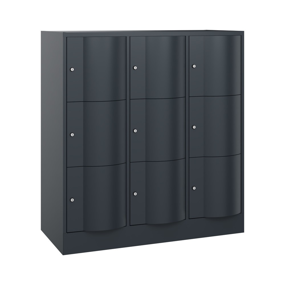 Produktabbildung Nr. 1: Meuble coffre-fort C+P avec portes « anti-vandalisme », 3 x 3 compartiments, H x l x P 1 225 x 1 150 x 540 mm, gris anthracite, gris anthracite