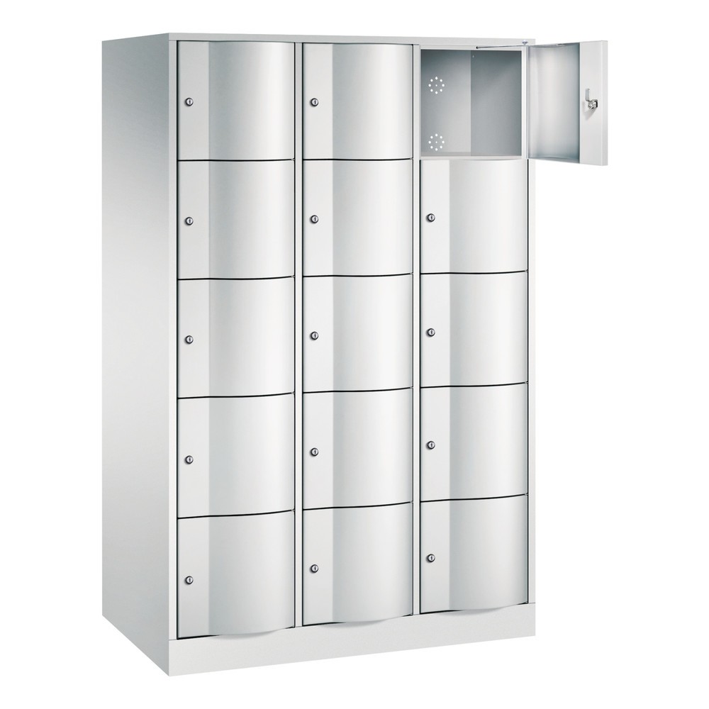 Produktabbildung Nr. 2: Meuble coffre-fort C+P avec portes « anti-vandalisme », 3 x 5 compartiments, H x l x P 1 950 x 1 150 x 640 mm, gris clair, gris clair