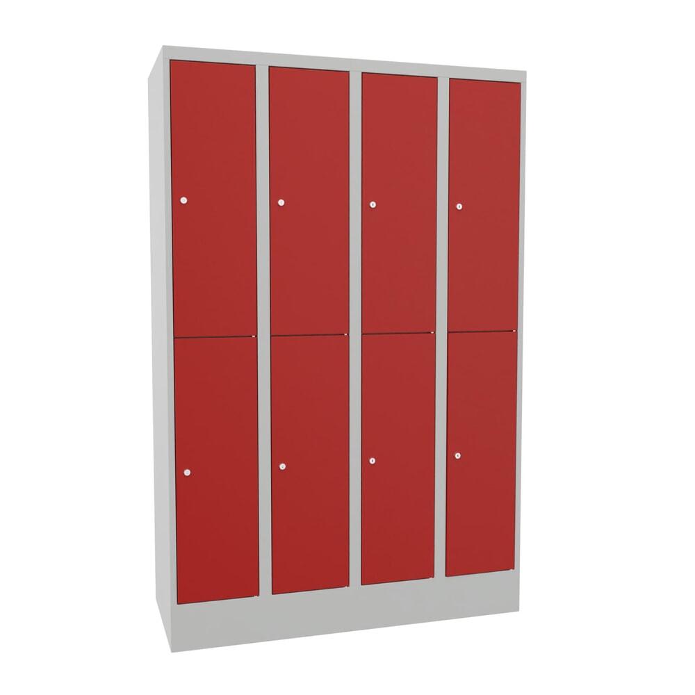 Illustration du produit: Meuble coffre-fort PAVOY, 4 x 2 compartiments, H x l x P 1 850 x 1 230 x 500 mm, rouge feu, gris clair
