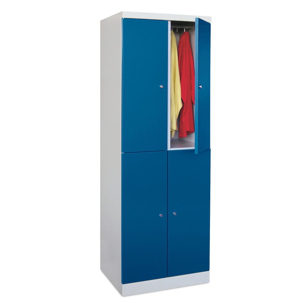 Produktabbildung Nr. 2: Meuble coffre-fort PAVOY avec portes battantes, 2 x 2 compartiments, H x l x P 1 800 x 600 x 500 mm, bleu gentiane, gris clair