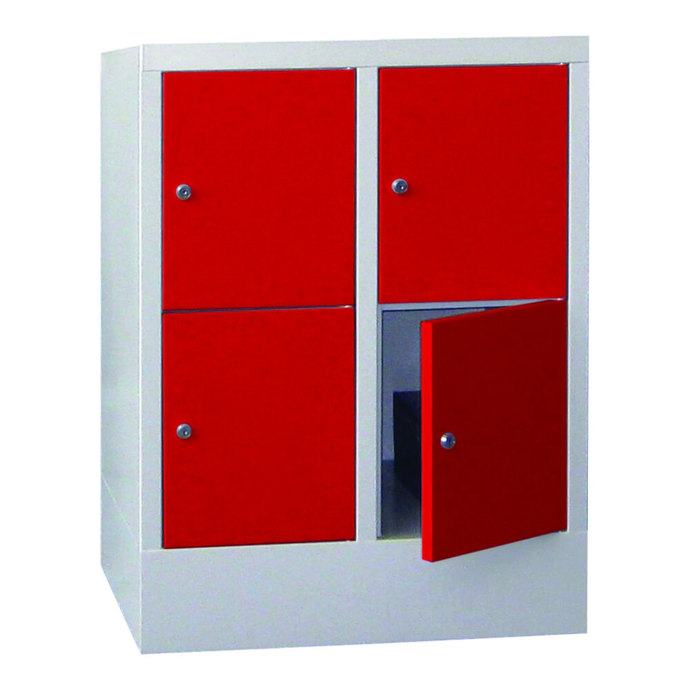 Produktabbildung Nr. 3: Meuble coffre-fort PAVOY avec serrure à cylindre, 2 x 2 compartiments, H x l x P 855 x 630 x 500 mm, rouge feu, gris clair