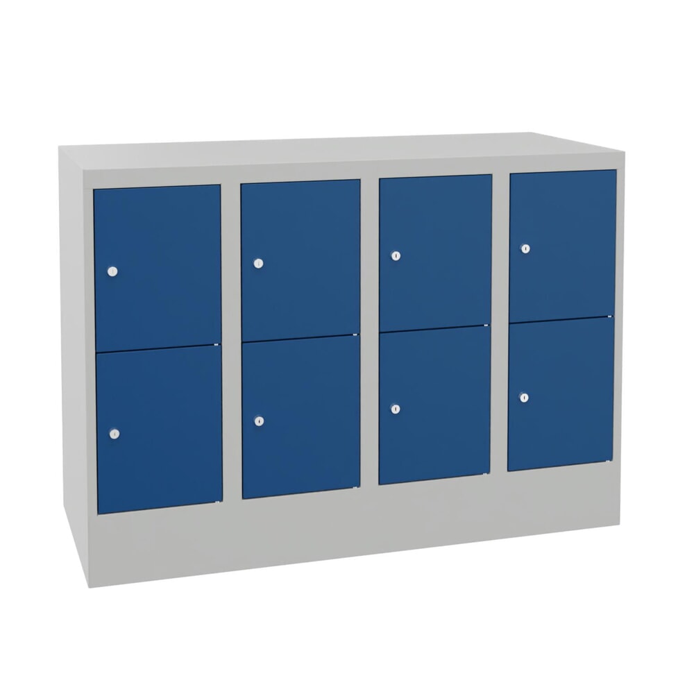 Illustration du produit: Meuble coffre-fort PAVOY avec serrure à cylindre, 4 x 2 compartiments, H x l x P 855 x 1 230 x 500 mm, bleu gentiane, gris clair