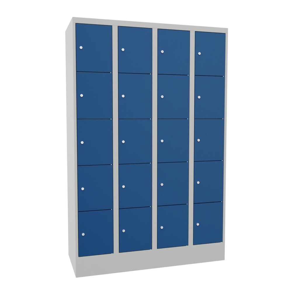 Produktabbildung Nr. 1: Meuble coffre-fort PAVOY avec serrure à cylindre, 4 x 5 compartiments, H x l x P 1 850 x 1 230 x 500 mm, bleu gentiane, gris clair