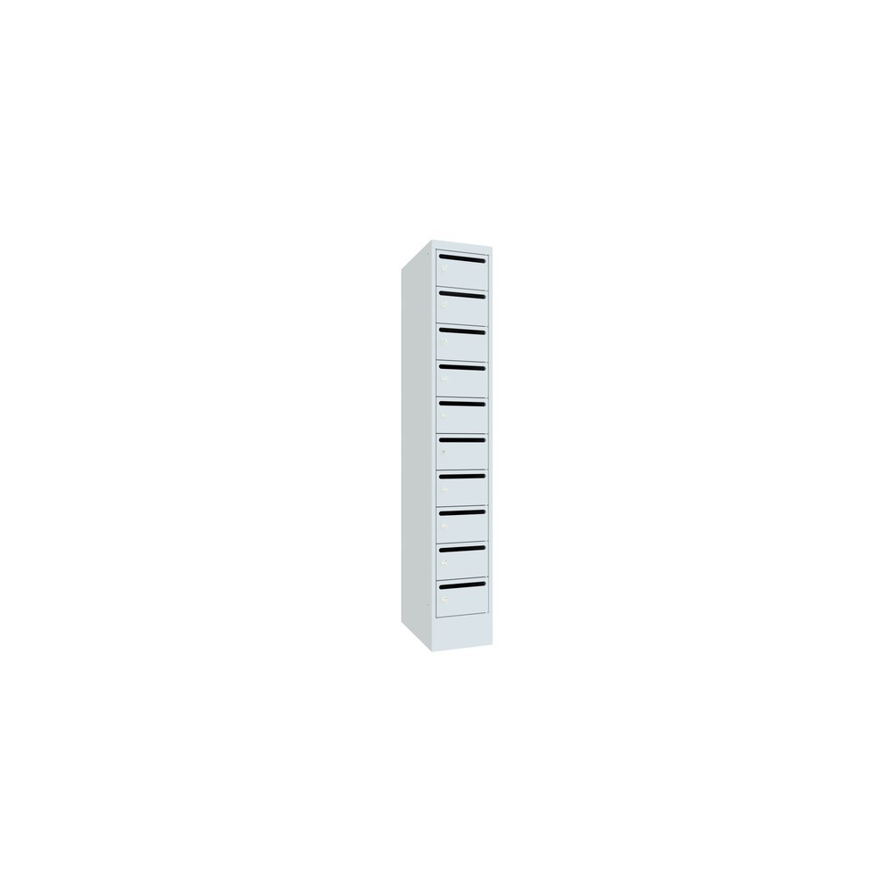 Produktabbildung Nr. 2: Meuble de tri du courrier PAVOY, 1 x 10 compartiments, H x l x P 1 850 x 330 x 500 mm, gris clair, gris clair