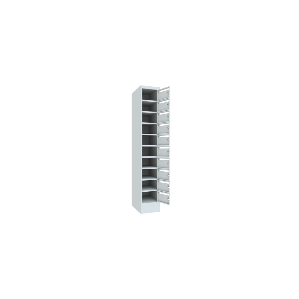 Produktabbildung Nr. 3: Meuble de tri du courrier PAVOY, 1 x 10 compartiments, H x l x P 1 850 x 330 x 500 mm, gris clair, gris clair