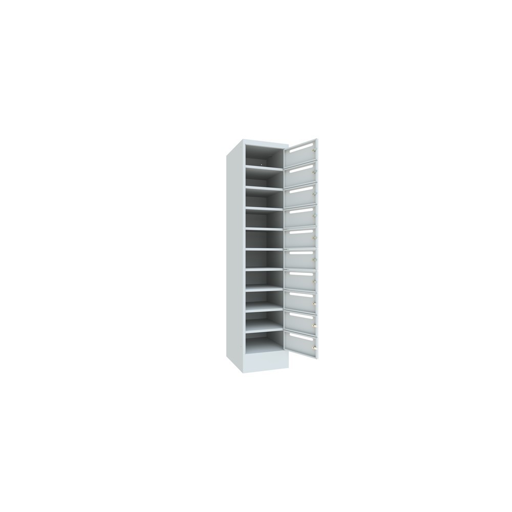 Produktabbildung Nr. 3: Meuble de tri du courrier PAVOY, 1 x 10 compartiments, H x l x P 1 850 x 430 x 500 mm, gris clair, gris clair