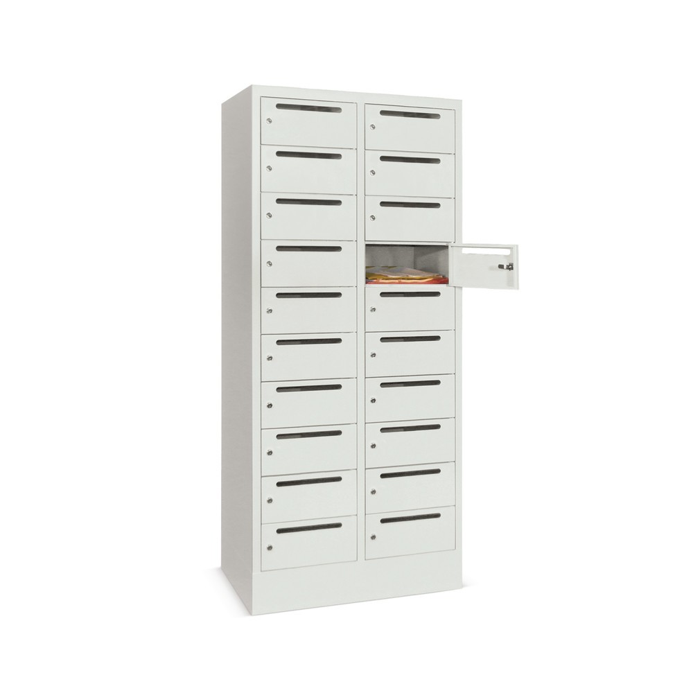Illustration du produit: Meuble de tri du courrier PAVOY, 2 x 10 compartiments, H x l x P 1 850 x 830 x 500 mm, rouge feu, rouge rubis