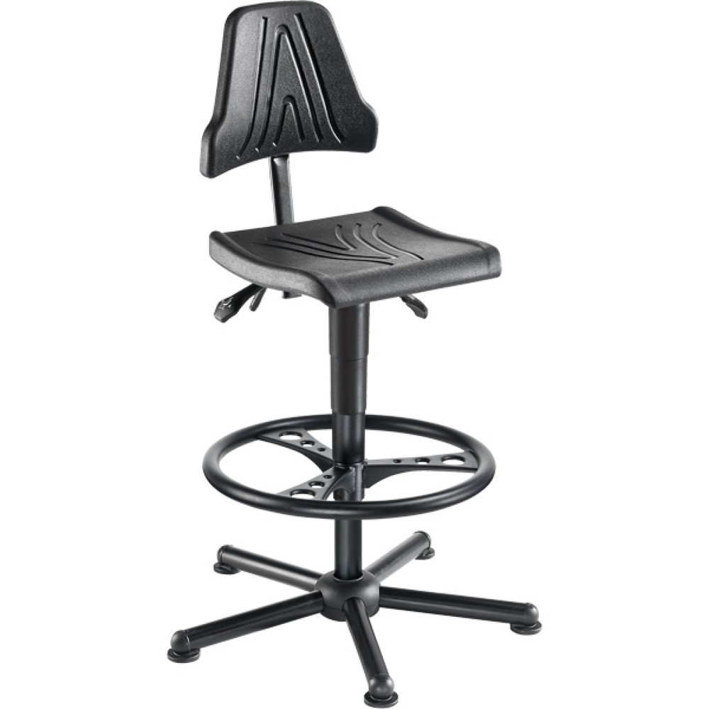 Produktabbildung: meychair Arbeitsdrehstuhl Stream, Sitzhöhe 535-785 mm, Stahlbasis, Bodengleiter, Fussring