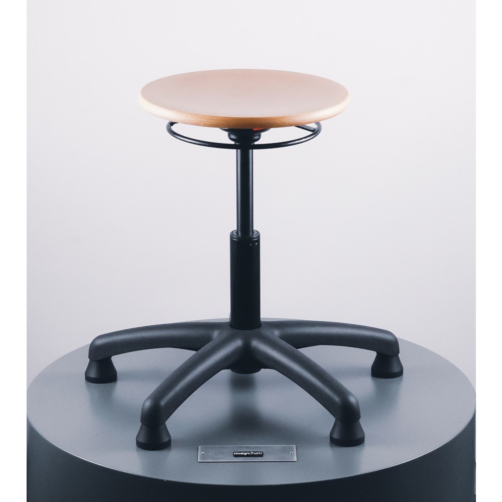 Produktabbildung Nr. 2: meychair Hocker Universal Plus, Sitz aus Buche, Sitzhöhe 390-520 mm, Kunststoffbasis, Bodengleiter
