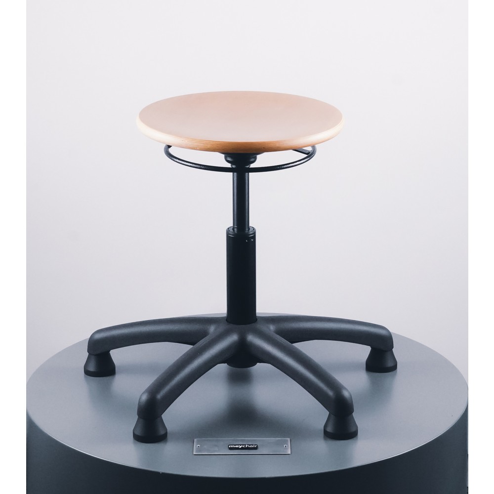 Produktabbildung Nr. 3: meychair Hocker Universal Plus, Sitz aus Buche, Sitzhöhe 390-520 mm, Kunststoffbasis, Bodengleiter