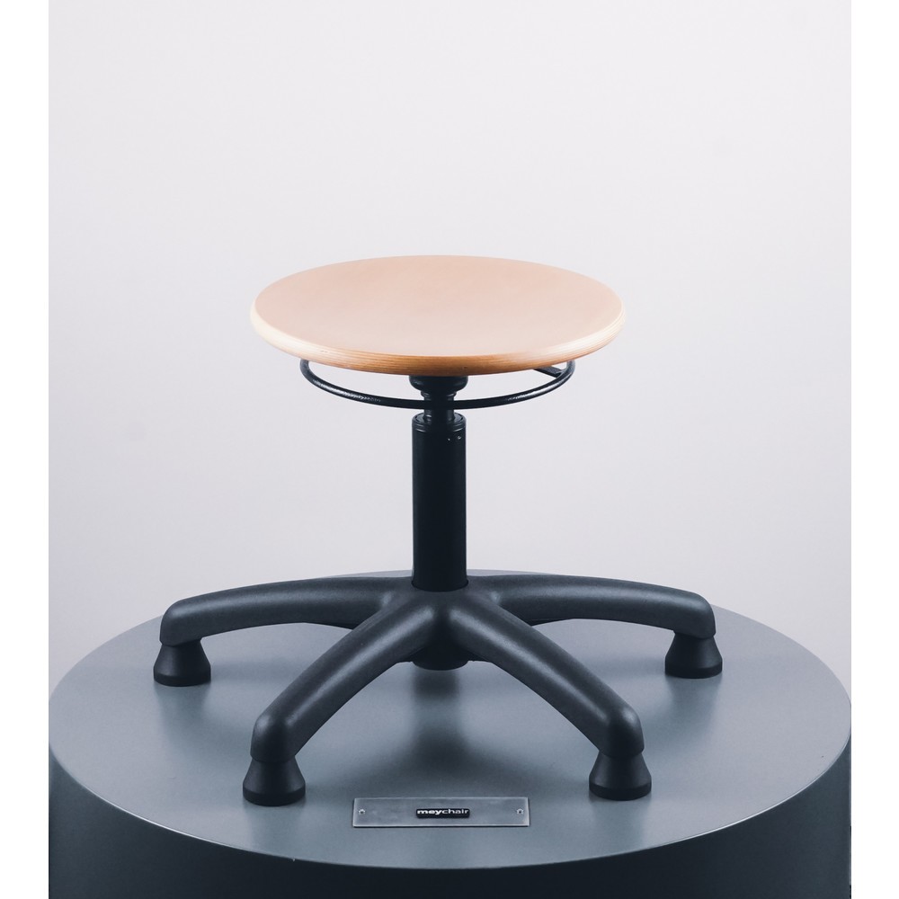 Produktabbildung Nr. 4: meychair Hocker Universal Plus, Sitz aus Buche, Sitzhöhe 390-520 mm, Kunststoffbasis, Bodengleiter