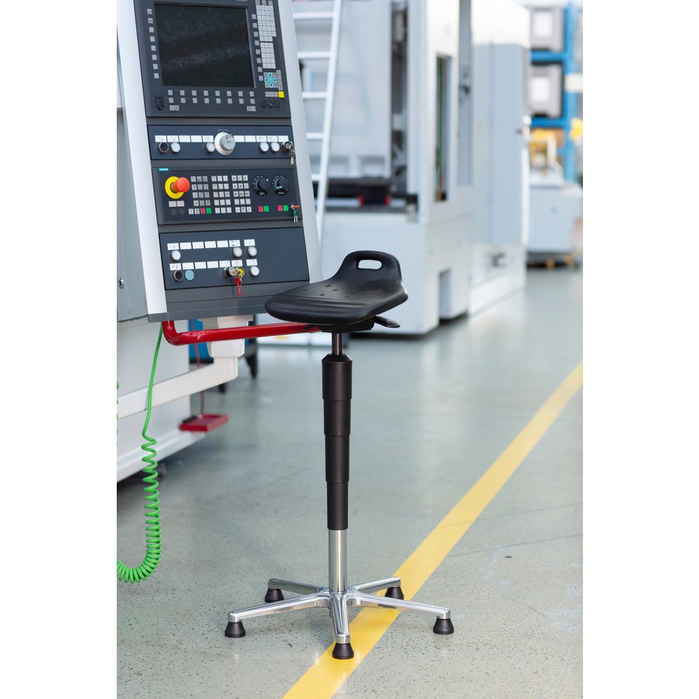 Produktabbildung Nr. 2: meychair Stehhilfe, dreh- und neigbarer PU-Sitz, Sitzhöhe 620-880 mm, Aluminiumbasis, Tragegriff
