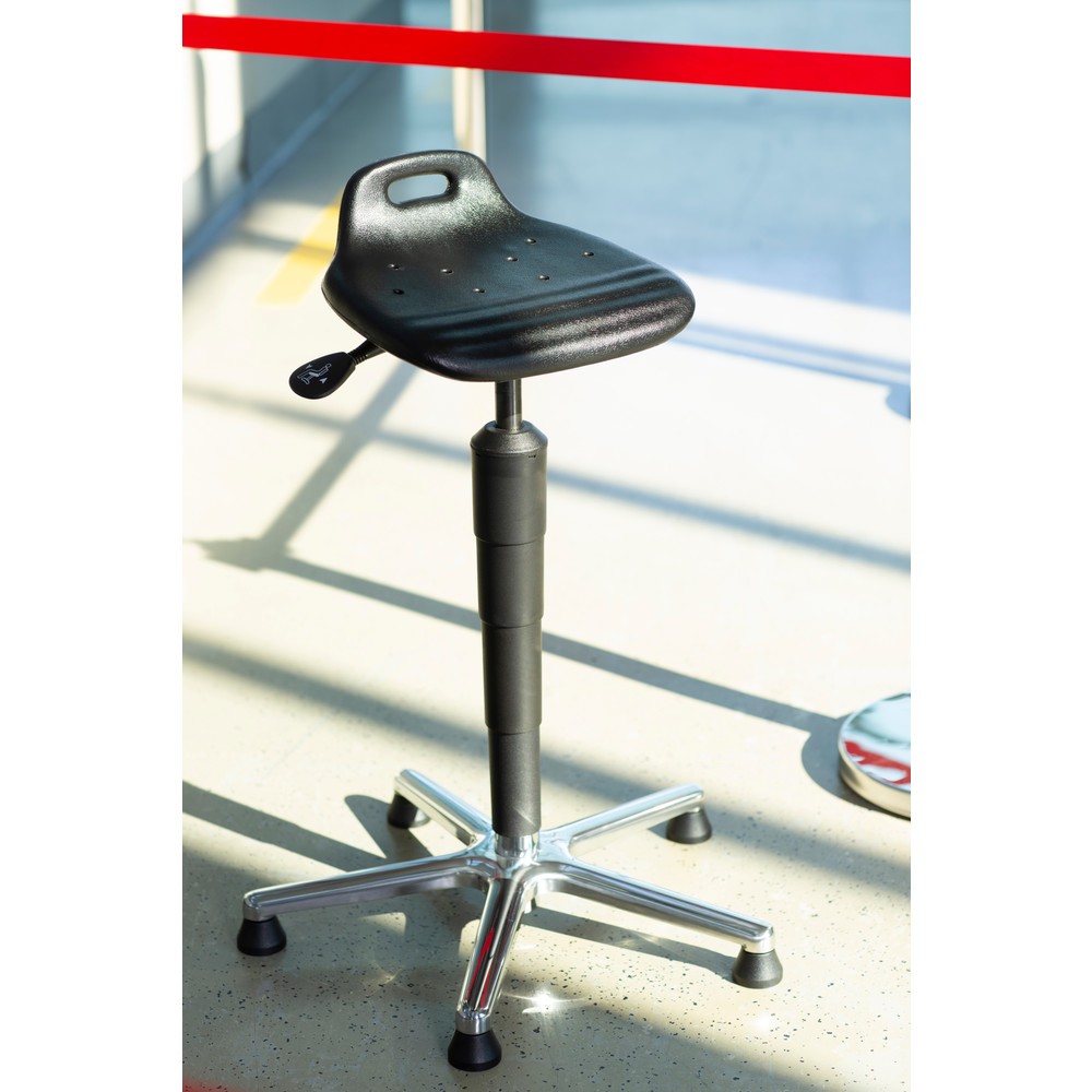Produktabbildung Nr. 4: meychair Stehhilfe, dreh- und neigbarer PU-Sitz, Sitzhöhe 620-880 mm, Aluminiumbasis, Tragegriff
