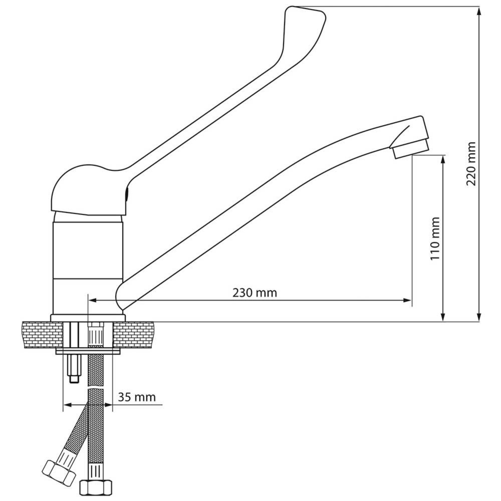 Produktabbildung Nr. 3: Mitigeur Stalgast, montage monotrou, mitigeur monocommande