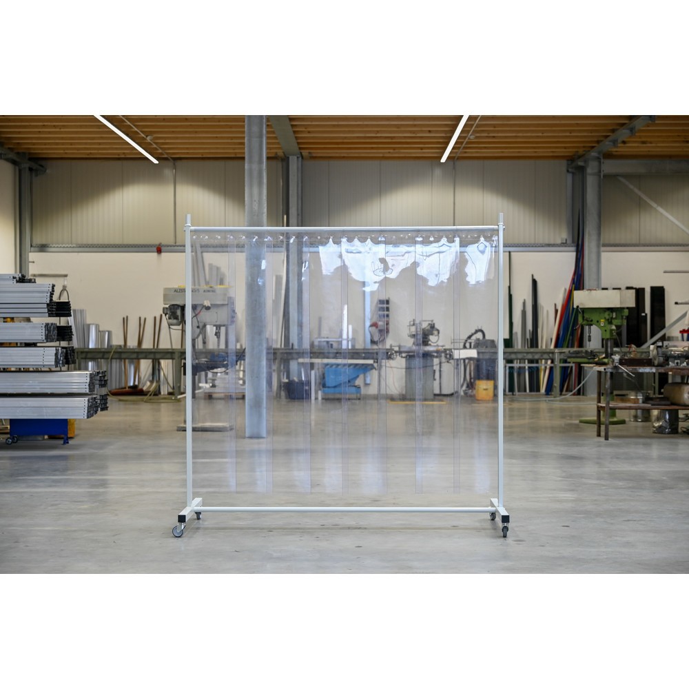 Produktabbildung Nr. 1: Mobile Schutzstellwand, 1-tlg., Lamellen 2 mm, transparent