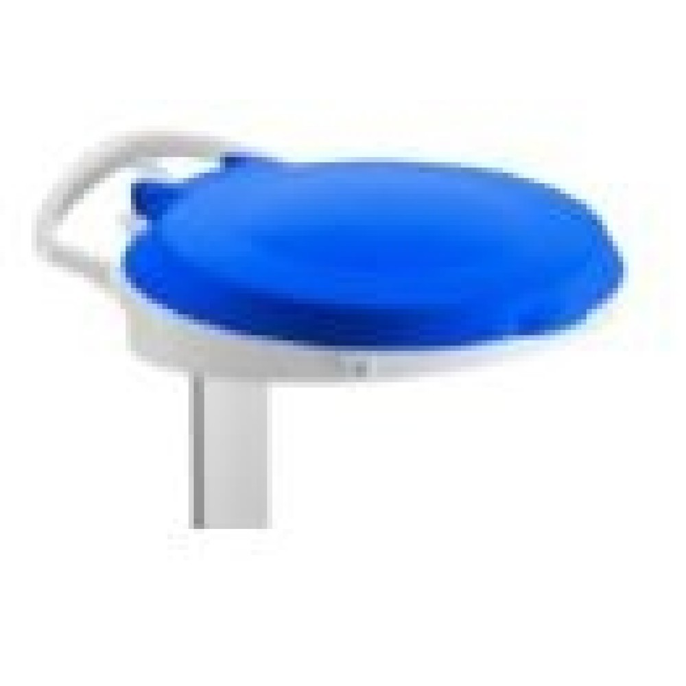 Produktabbildung Nr. 2: Mobiler Pedal-Abfallsackhalter Delta I, für 120-Liter-Säcke, 2 Räder + 2 Lenkrollen, Gestell weiss, Deckel blau