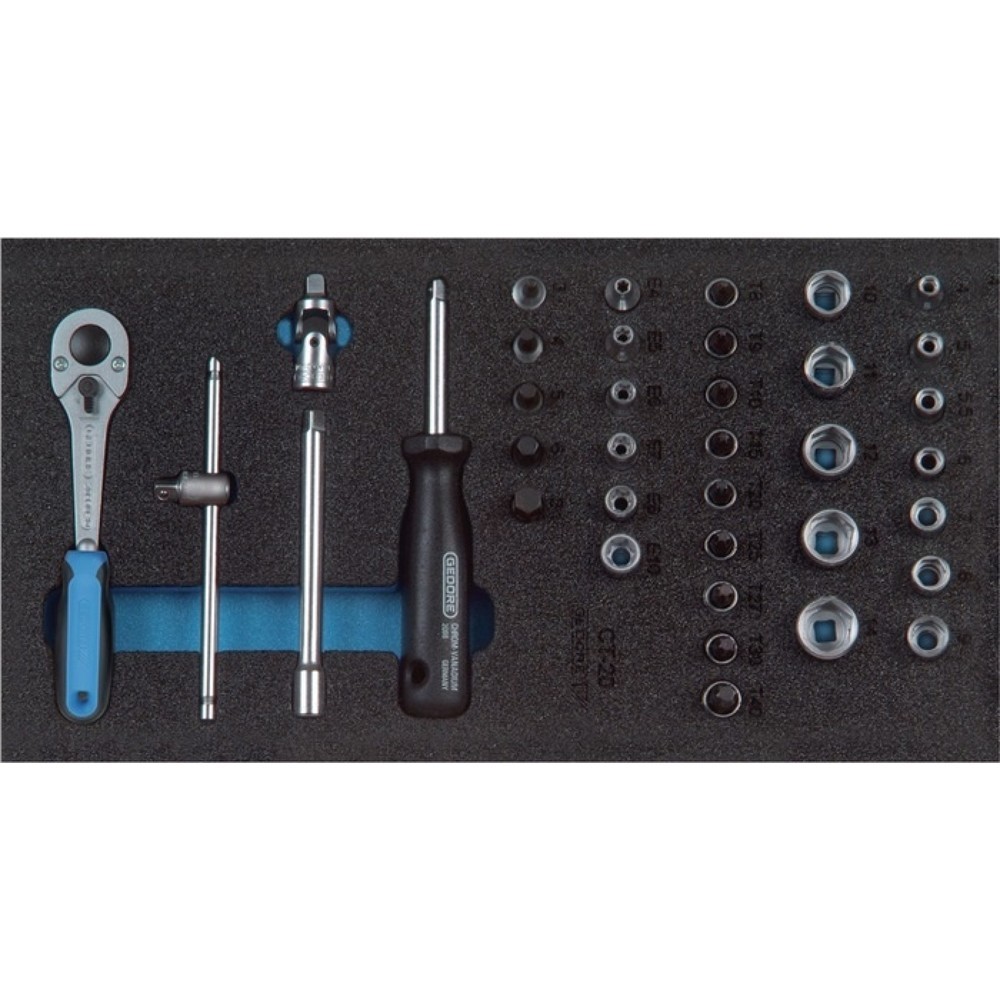 Illustration du produit: Module à outils 1500 CT1-20 37 pièces module 1/3 clé à douille 1/4 pouce GEDORE