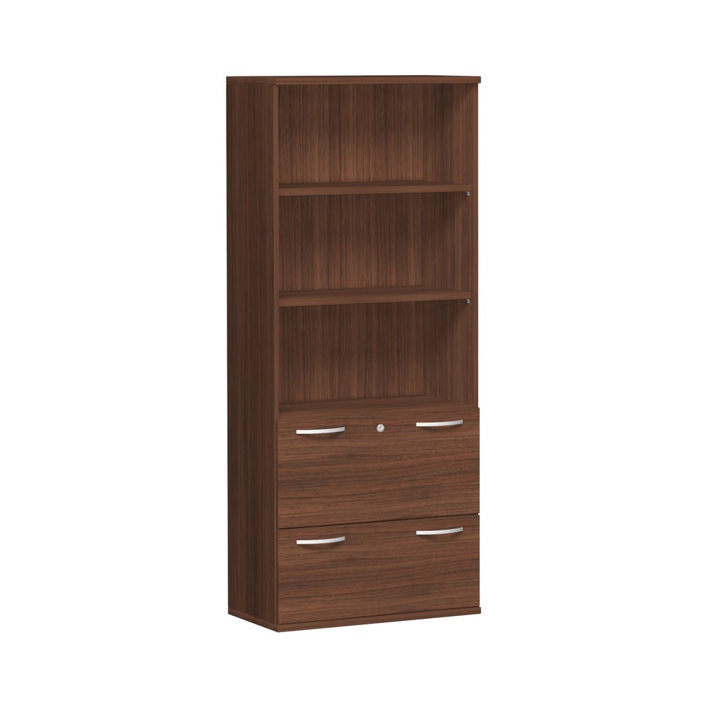 Produktabbildung: Geramöbel Modulschrank Profi mit Hängeregistratur, 5 OH, Nussbaum