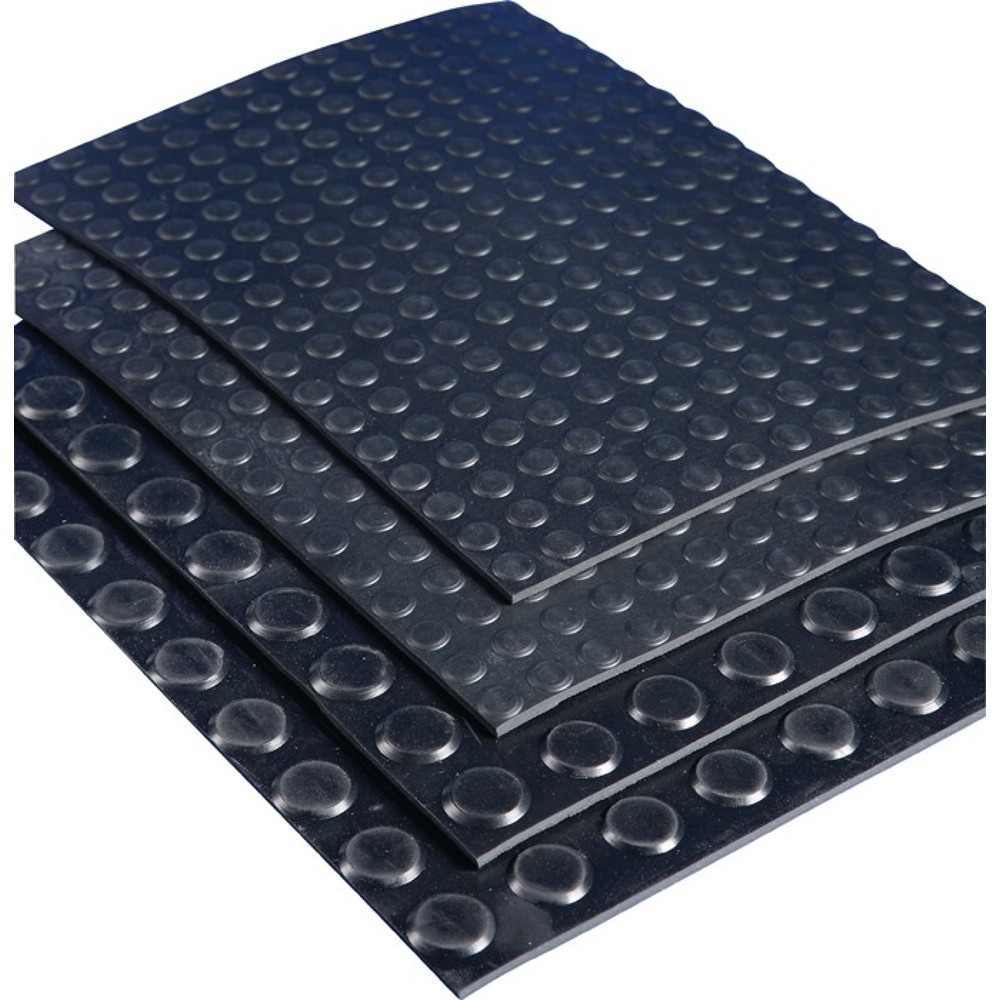 Illustration du produit: MÖLLER Tapis en caoutchouc à picots plats ElaQprem, noir NR/SBR, largeur 1,2 m longueur 10 m épaisseur 3 mm, en rouleau