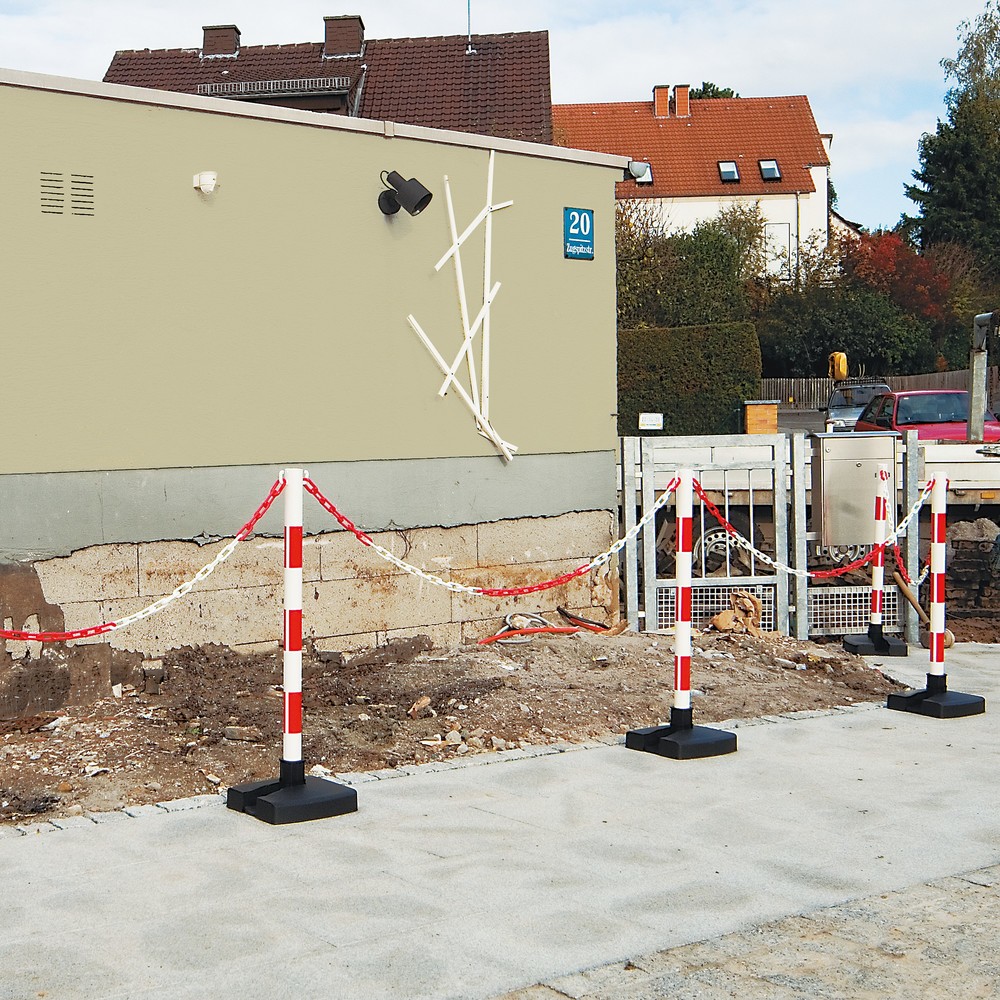Produktabbildung Nr. 2: MORAVIA Kettenständer mit klappbarem Fuss, rot/weiss