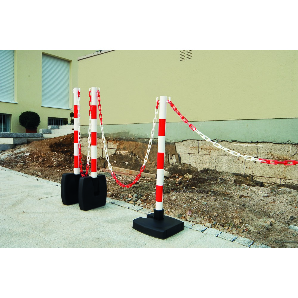Produktabbildung Nr. 3: MORAVIA Kit de potelets à chaîne GUARDA-Flex, 4 poteaux + chaîne de 10 m, rouge/blanc