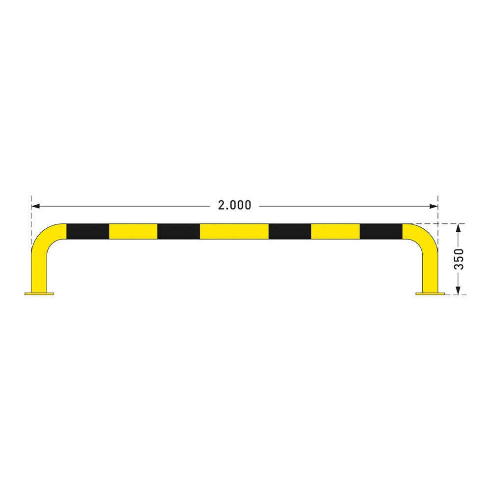 Produktabbildung Nr. 2: MORAVIA Rammschutzbügel, Aussenbereich, HxL 350 x 2.000 mm, Ø 76 mm