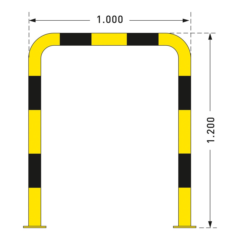 Produktabbildung Nr. 3: MORAVIA Rammschutzbügel, Innenbereich, HxL 1.200 x 1.000 mm, Ø 76 mm