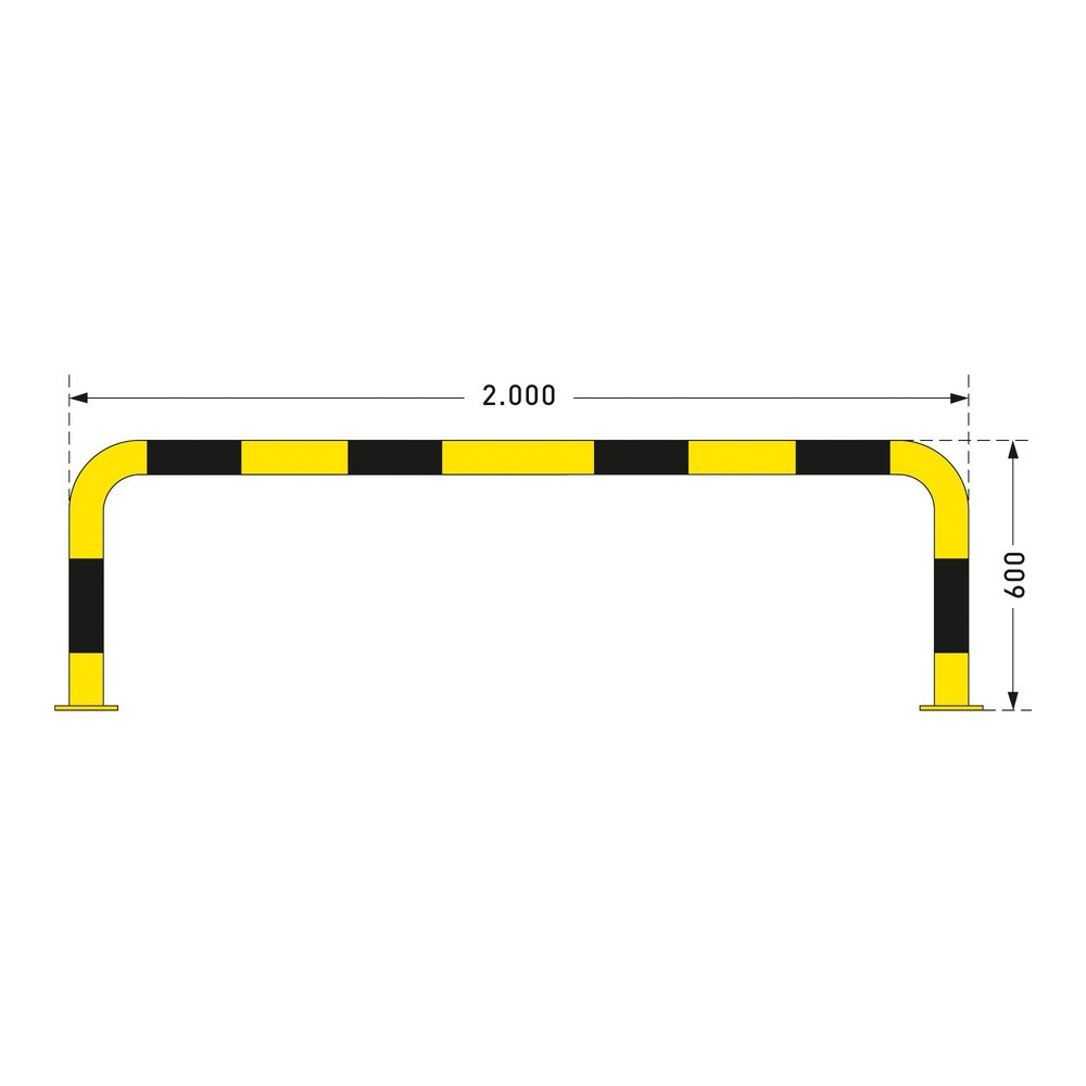 Produktabbildung Nr. 2: MORAVIA Rammschutzbügel, Innenbereich, HxL 600 x 2.000 mm, Ø 76 mm
