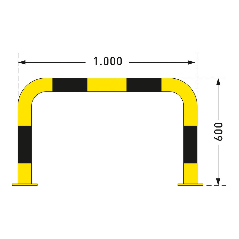 Produktabbildung Nr. 3: MORAVIA Rammschutzbügel, Innenbereich, HxL 600 x 1.000 mm, Ø 76 mm