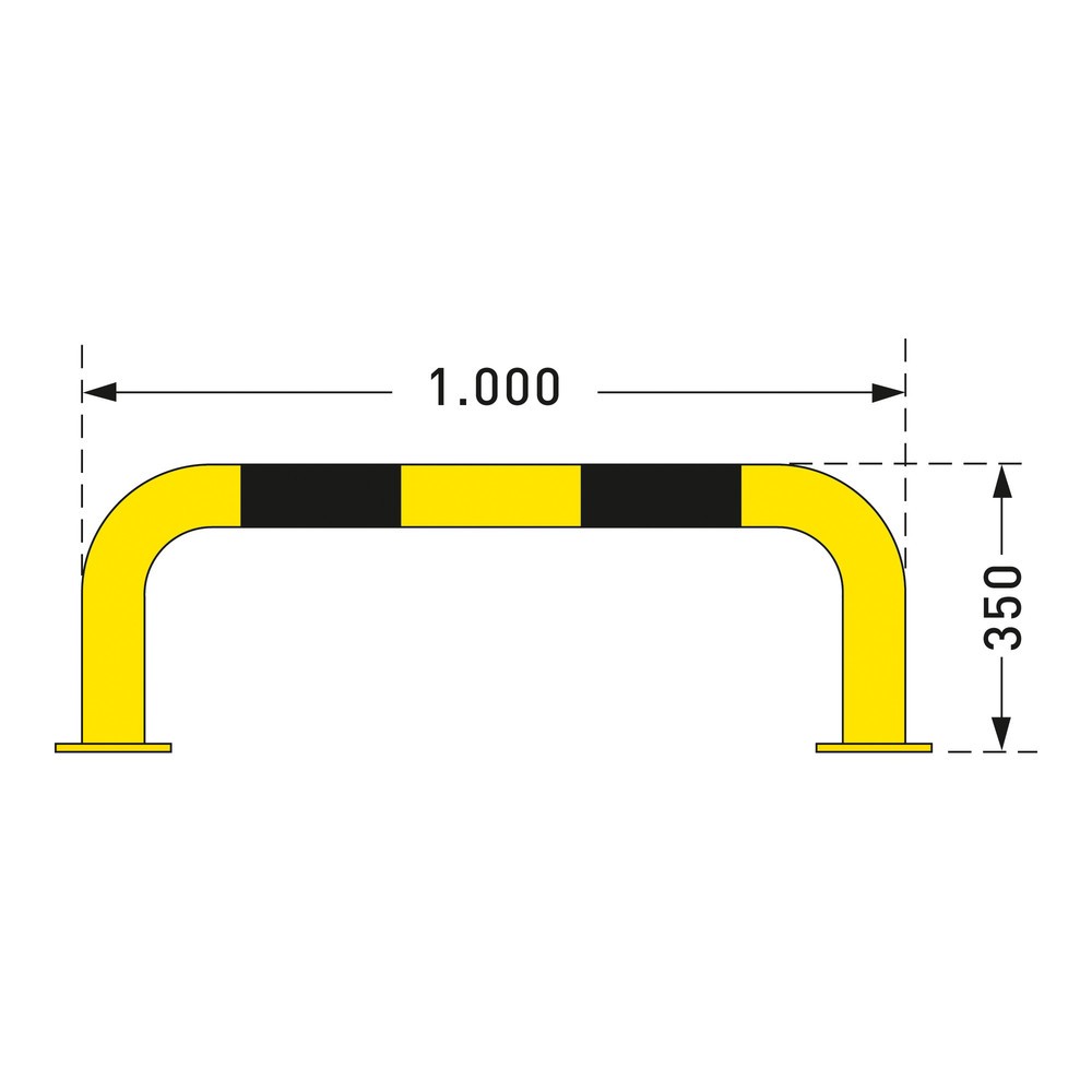 Produktabbildung Nr. 2: MORAVIA Rammschutzbügel, Aussenbereich, HxL 350 x 1.000 mm, Ø 76 mm