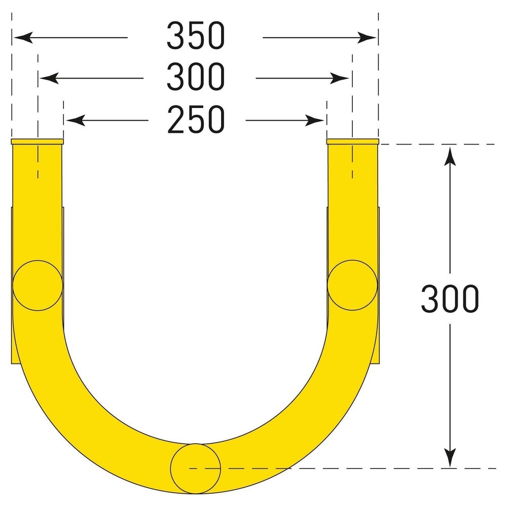 Produktabbildung Nr. 3: MORAVIA Rammschutzbügel für Rohre, Aussenbereich, winkelförmig, HxT 1.500 x 350 mm