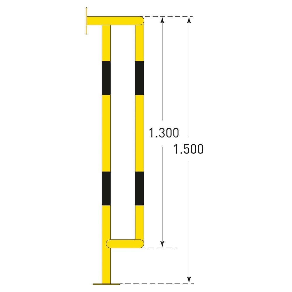 Produktabbildung Nr. 4: MORAVIA Rammschutzbügel für Rohre, Aussenbereich, winkelförmig, HxT 1.500 x 350 mm