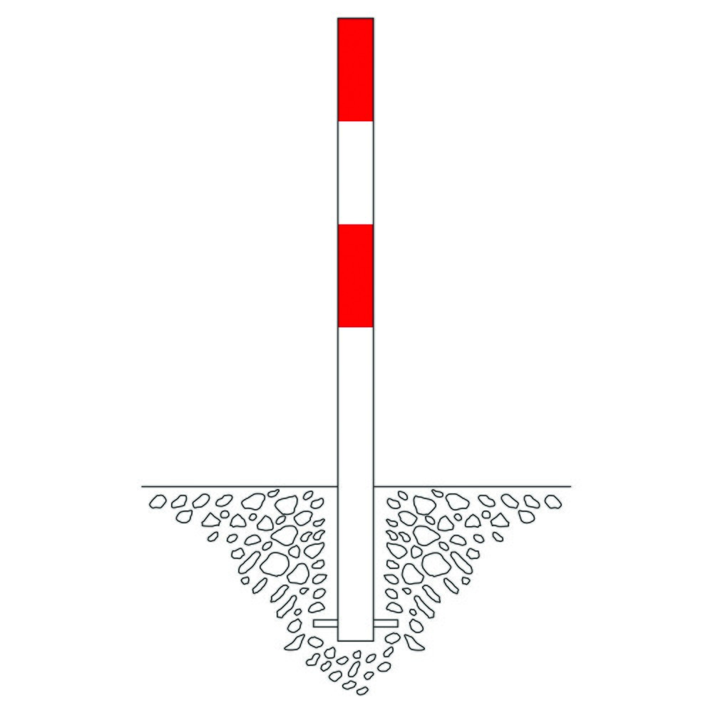 Produktabbildung Nr. 2: MORAVIA Sperrpfosten MORION, feststehend, Rundrohr Ø 76 mm, feuerverzinkt & lackiert, zum Einbetonieren, 1 Kettenöse