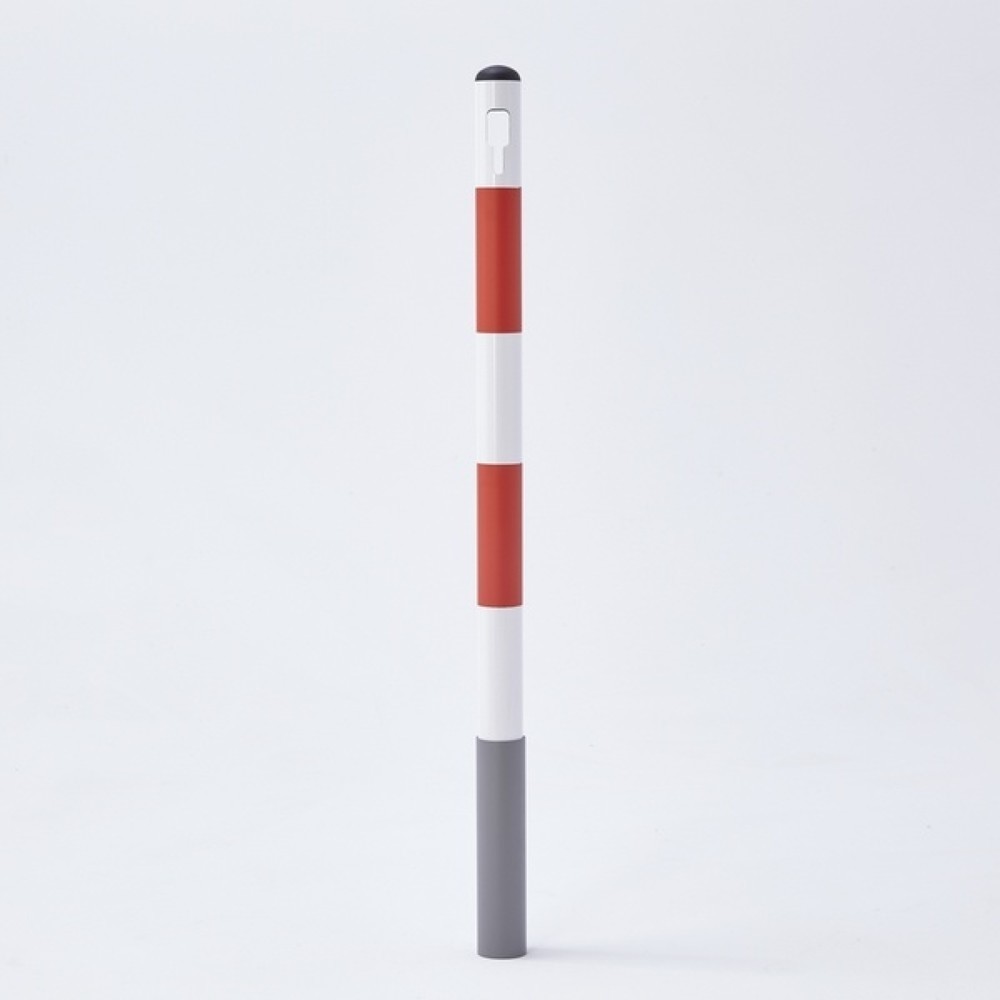 Produktabbildung: MOTTEZ Metallpfosten, Höhe 1.000 mm, weiss-rot