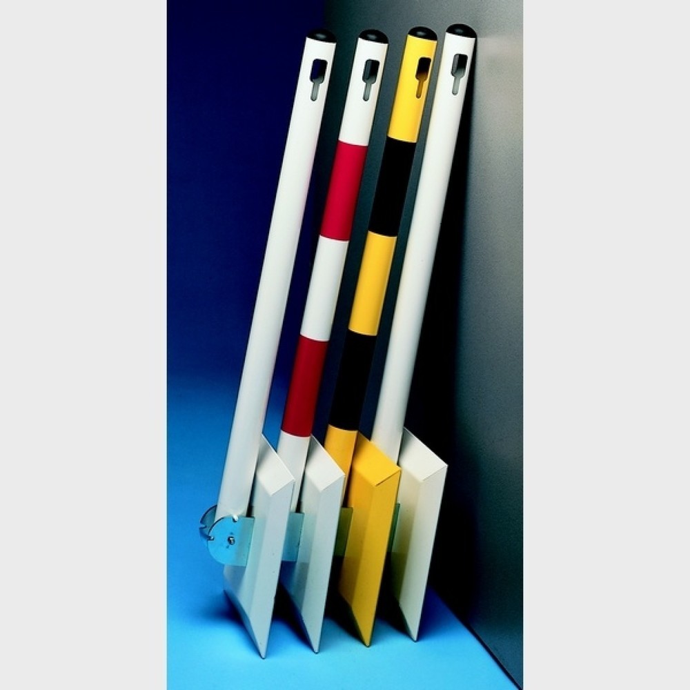 Produktabbildung Nr. 2: MOTTEZ Metallpfosten auf klappbarer, quadratischer Grundplatte, weiss