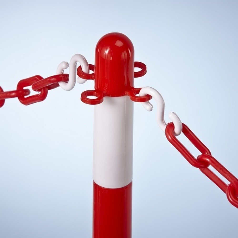 Produktabbildung Nr. 4: MOTTEZ Plastikpfosten auf runder Grundplatte, weiss, rot und schwarz