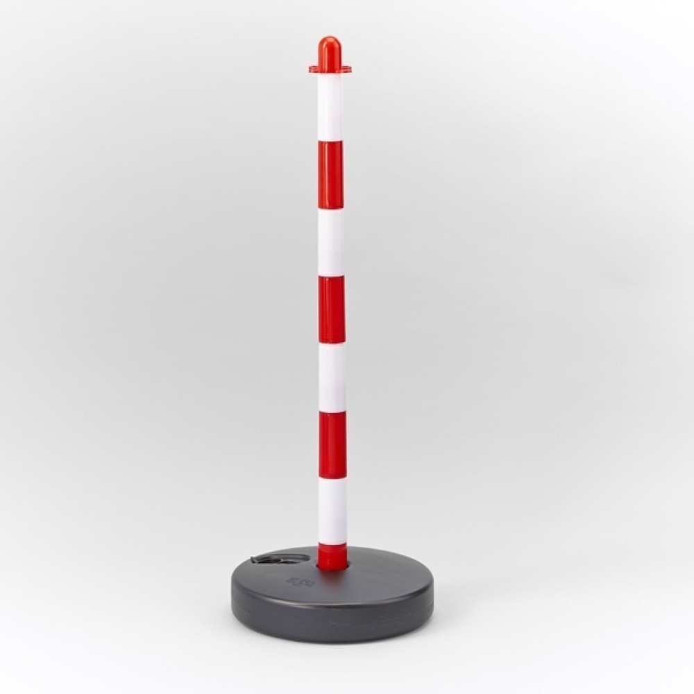 Illustration du produit: MOTTEZ Potelet en plastique sur coupelle ronde, blanc, rouge et noir