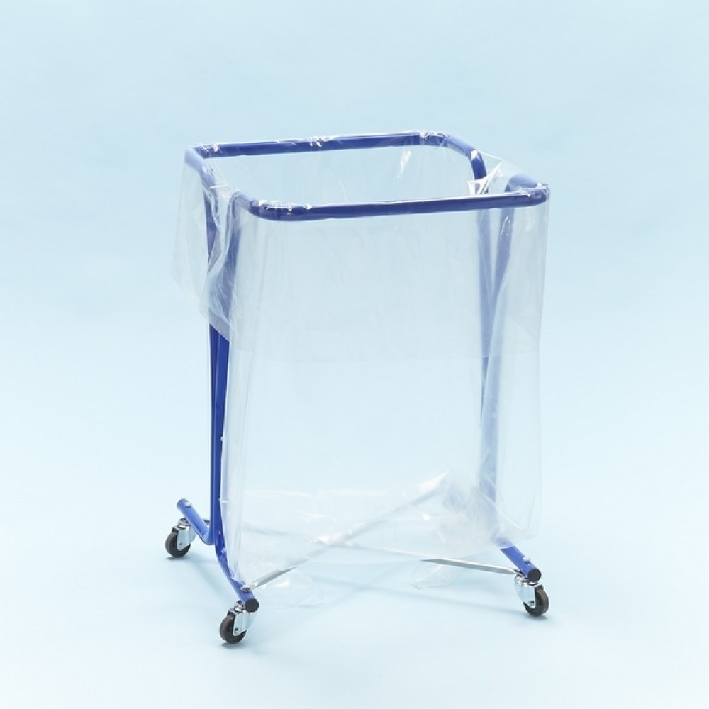 Illustration du produit: MOTTEZ Support pour sacs poubelle 240 litres avec roulettes, bleu