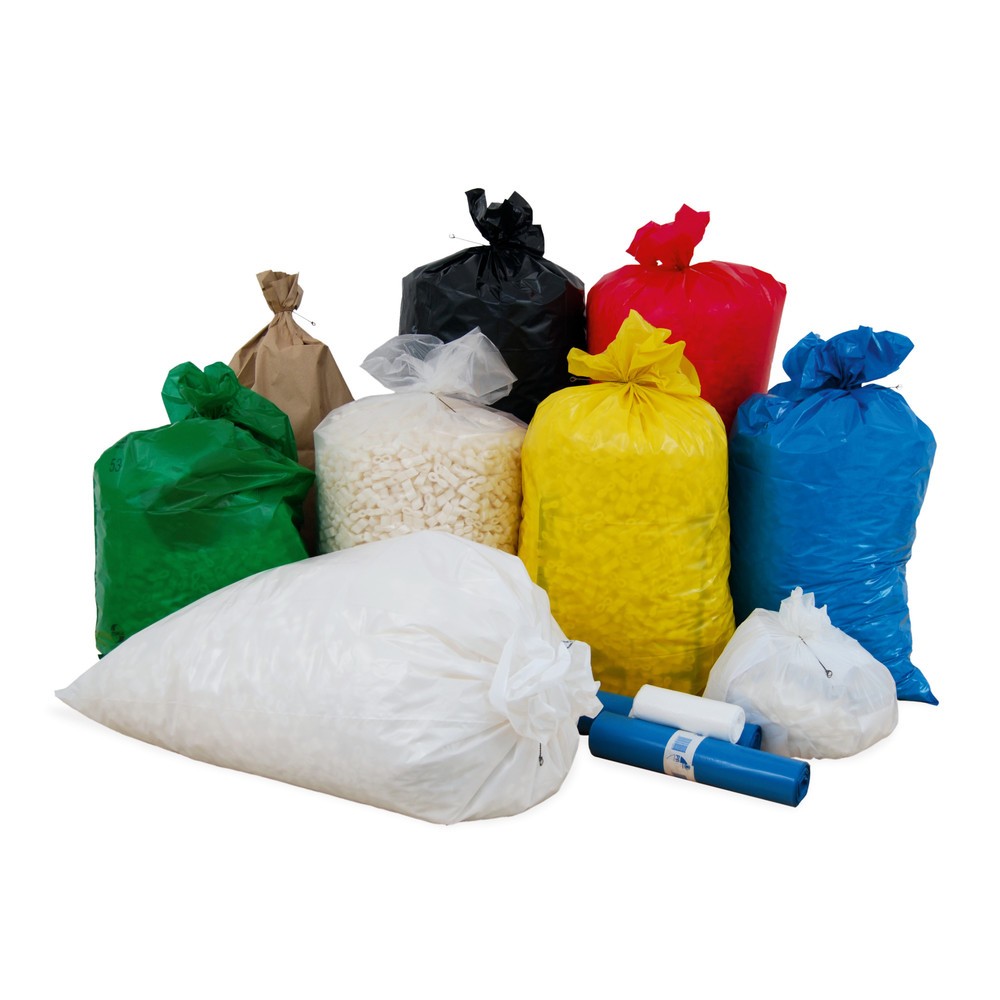 Produktabbildung: Müllsäcke 60 l, HDPE, 15 µm, 40 Stk/Rolle, 360 Stk/VE, weiss