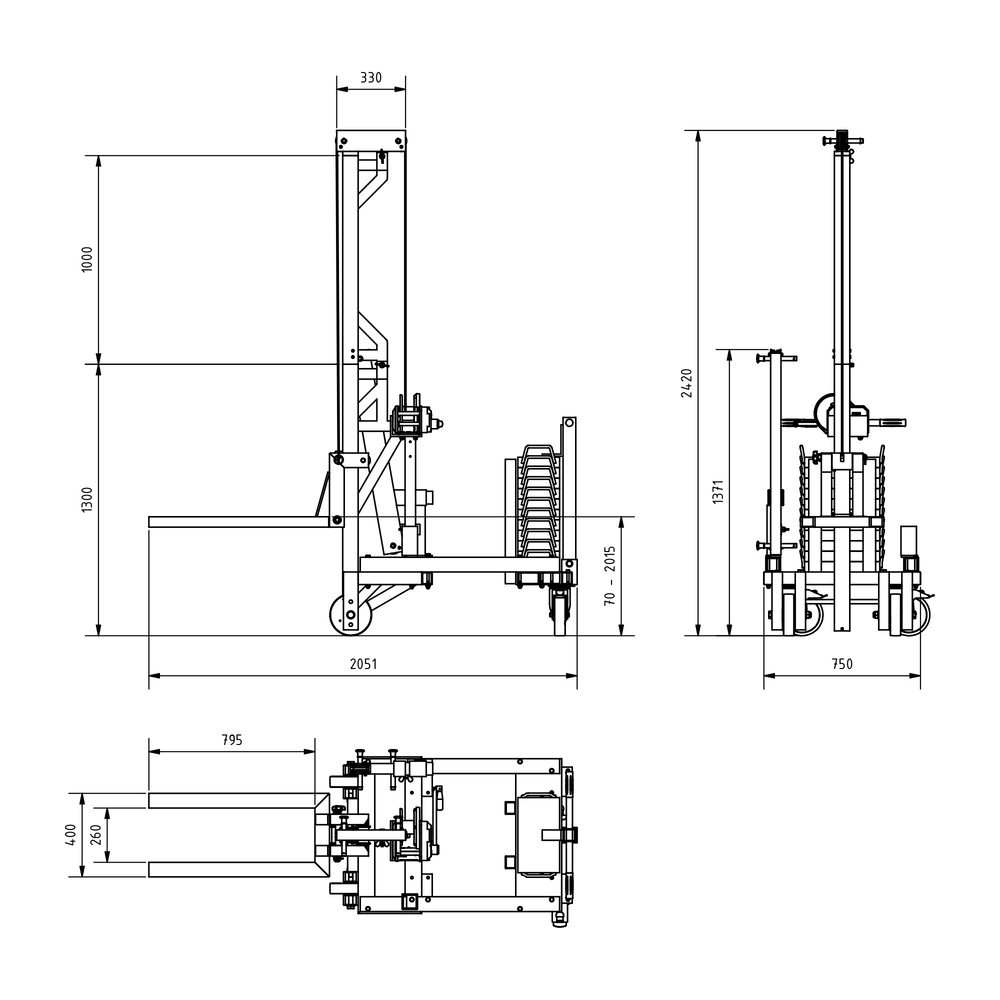 Produktabbildung Nr. 6: Multilift en aluminium SCHILLING, capacité de charge 250 kg, avec contrepoids