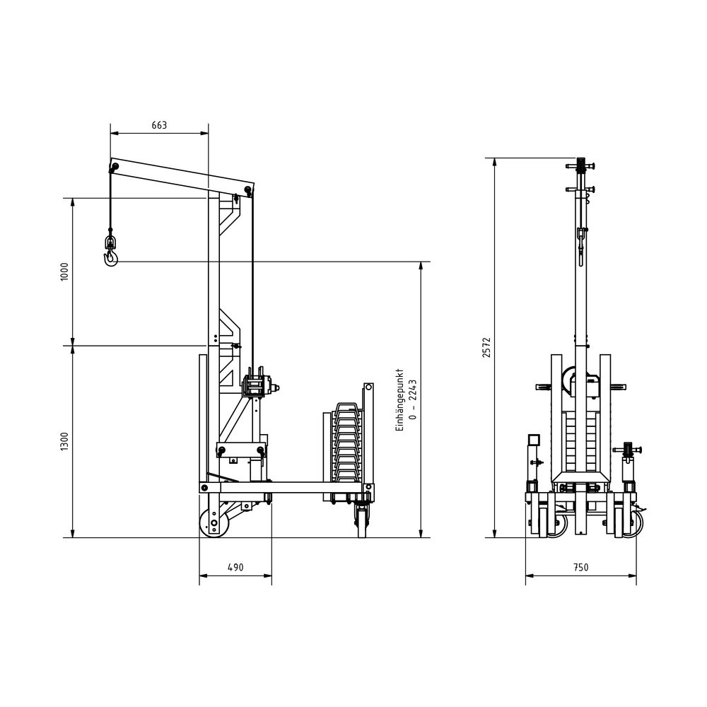 Produktabbildung Nr. 7: Multilift en aluminium SCHILLING, capacité de charge 250 kg, avec contrepoids