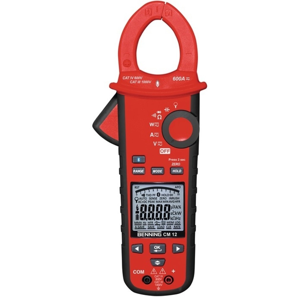 Illustration du produit: Multimètre à pince ampèremétrique CM 12 10 mA-600 A AC/DC CAT IV 600 V BENNING
