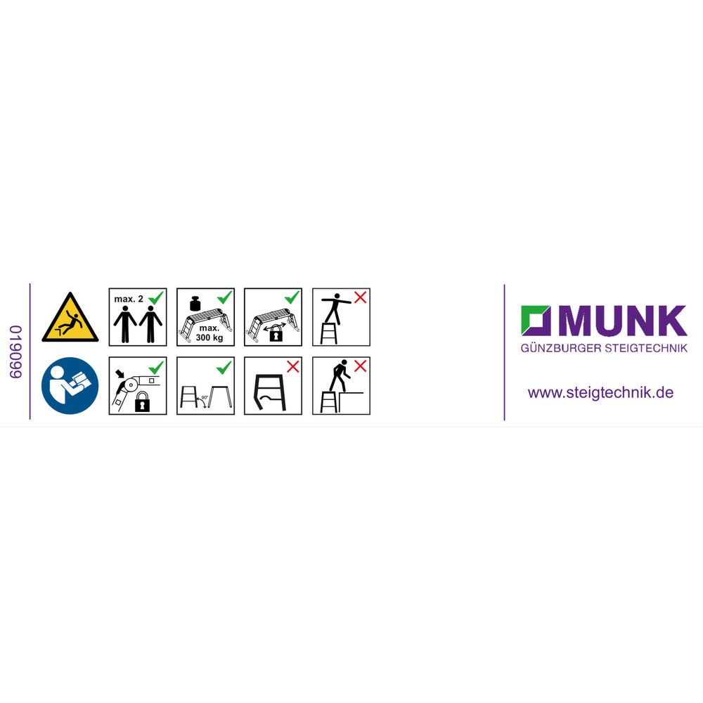 Produktabbildung: Munk Hinweis-Aufkleber für Arbeitsdiele / Maschinenpodest Aufkleber 19099