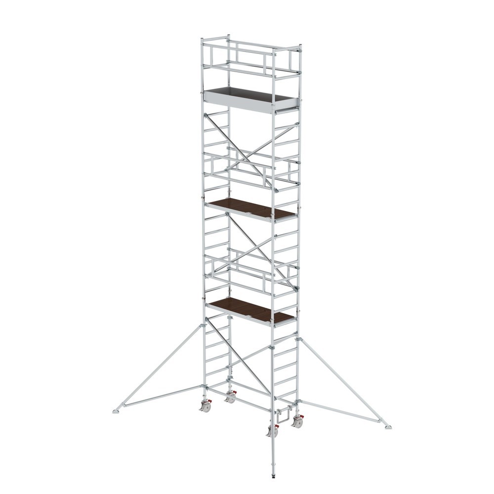 Illustration du produit: Munk Échafaudage roulant 0,75 x 1,80 m avec stabilisateurs Hauteur de plate-forme 6,35 m